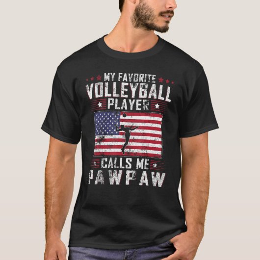 T-shirt My Favorite Volleyball Player Calls Me Pawpaw Fath (Devant)