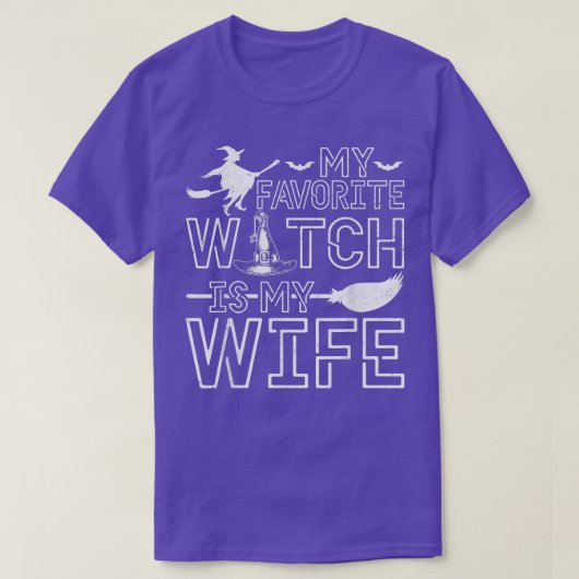 T-shirt My Favorite Witch Is My Wife Halloween Cheap Costu (Design devant)