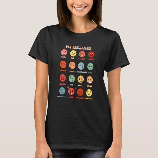 T-shirt My Feeling Happy Face Emotions Groovy For Man Woma (Devant)