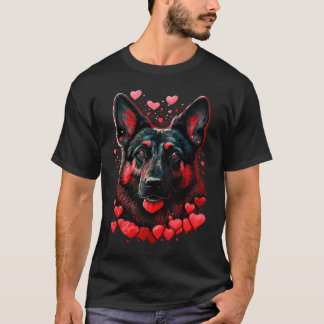 T-shirt my german shepherd is my valentine hearts edition