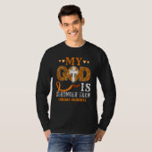 T-shirt My God Is Stronger Than Leukemia Orange Ribbon (Devant entier)