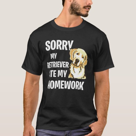 T-shirt My Golden Retriever Ate My Homework (Devant)