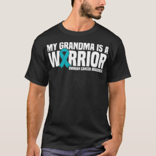 T-shirt My Grandma est Warrior Teal Ribbon Ovarian Cancer