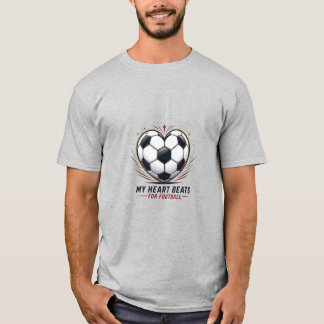T-shirt My Heart Beats For Football Personalized Soccer Gi