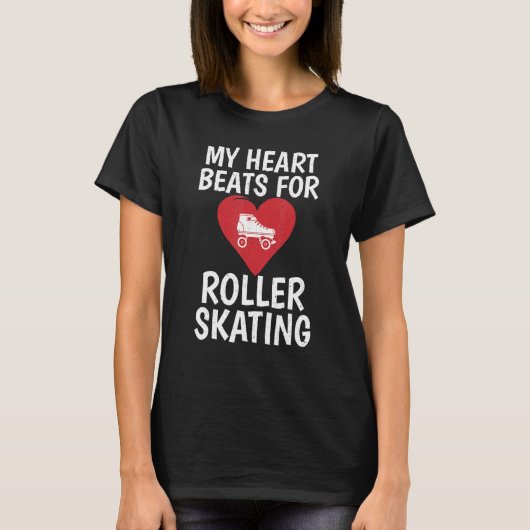 T-shirt My Heart beats for Roller Skating (Devant)