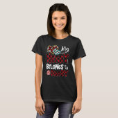 T-shirt My Heart Belongs To Daddy Red Plaid Heart Valentin (Devant entier)