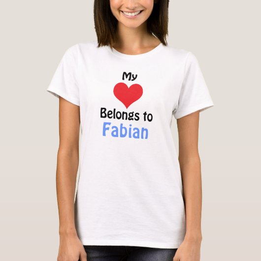 T-shirt My Heart Belongs to Fabian (Devant)