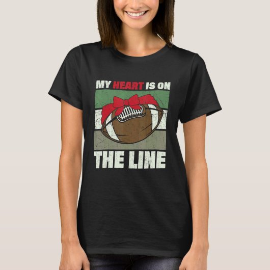 T-shirt My Heart Is On The Line Offensive Lineman Retro Vi (Devant)