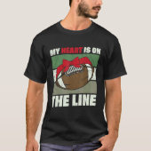 T-shirt My Heart Is On The Line Offensive Lineman Retro Vi (Devant)