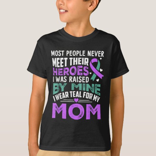 T-shirt My Heroes I Wear Purple For My Mom Heimer Awarenes (Devant)