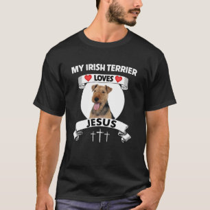 T-shirt My Irish Terrier aime Jésus Christian Family Chien