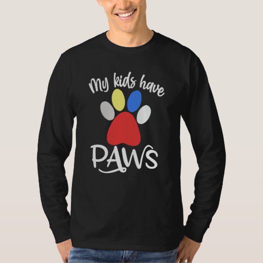 T-shirt My Kids Have Paws (Devant)