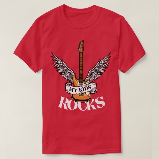 T-shirt My Kids Rocks Rock & Roll Electronic Rock Guitar94 (Design devant)