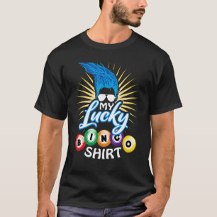 T-shirt My Lucky Bingo Blue Troll Hair Gambling