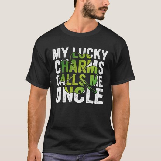 T-shirt My Lucky Charms Call Me Uncle Shamrock C (Devant)