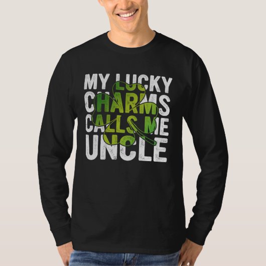 T-shirt My Lucky Charms Call Me Uncle Shamrock C (Devant)