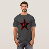 T-shirt My Lucky Number Star - Numéro 13 - v2 (noir) (Devant entier)