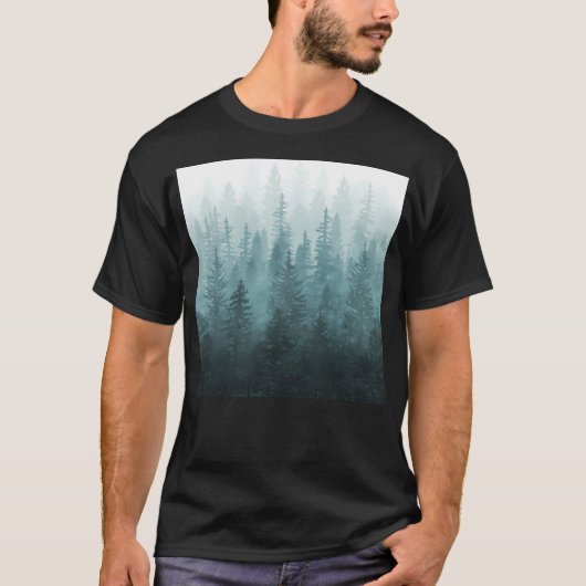 T-shirt My Misty Secret Forest - Turquoise Green (Devant)