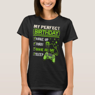 T-shirt My Perfect Day Video Games Jouer 8e anniversaire B