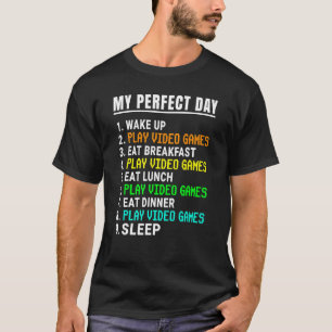 T-shirt My Perfect Day Video Games Video Gamer Retro