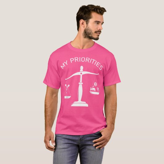 T-shirt My Priorities Cheer Tips The Scale Cool Cheerleadi (Devant entier)