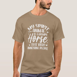 T-shirt My Spirit Animal Is A Grumpy Horse retro