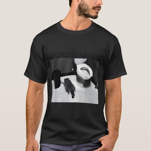 T-shirt My Srit Animal Funny Drunk Raccoon Meme  (Devant)