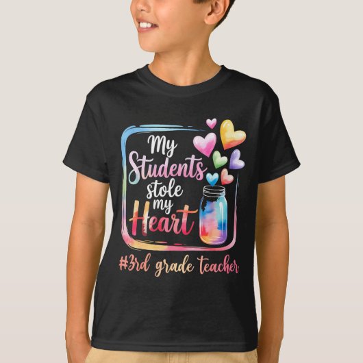 T-shirt My Student Stole My Heart 3rd Grade Teacher Valent (Devant)