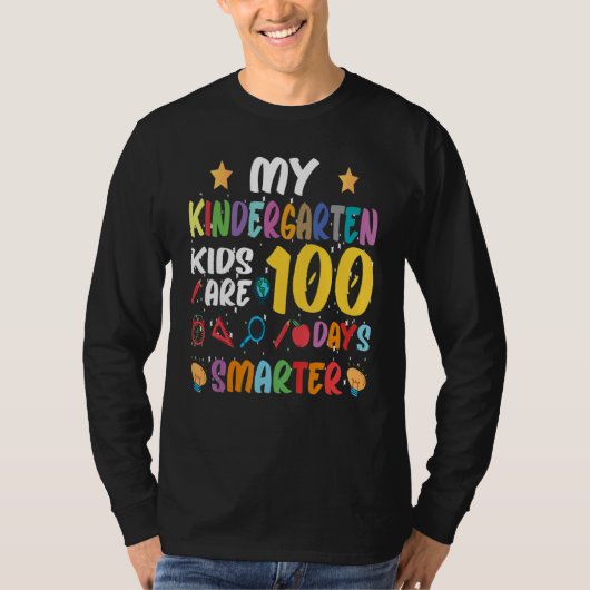 T-shirt My Students Are 100 Days Smarter Kindergarten Kids (Devant)