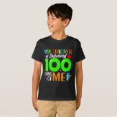 T-shirt My Teacher Survived 100 Days Of Me For Students Ki (Devant entier)