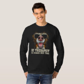 T-shirt My Therapist He Wags His Tail Border Collie (Devant entier)