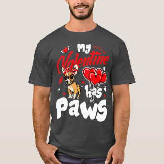 T-shirt My Valentine Has Paws Chihuahua Amoureux de les ch