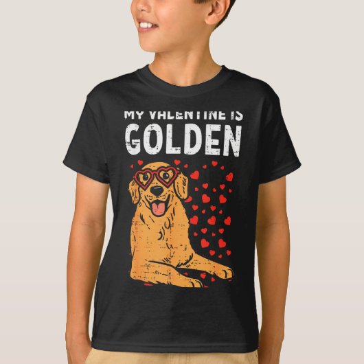 T-shirt My Valentine Is Golden Retriever Valentines Day Pe (Devant)