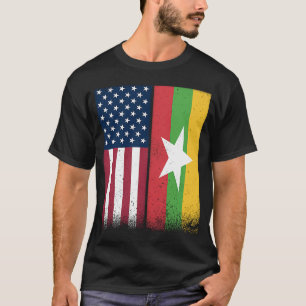 T-shirt Myanmar Birmanie drapeaux américains Fier USA Myan