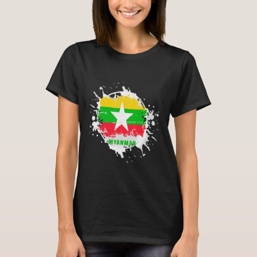 T-shirt Myanmar Splash (Devant)