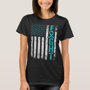 T-shirt Myasthenia Gravis Fight USA Drapeau Turquoise MG S