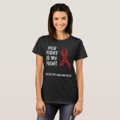 T-shirt Myeloma Multiples, son combat est mon combat (Devant entier)
