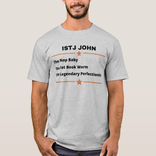 T-shirt Myers Briggs ISTJ jolie conception en noir et text (Devant)