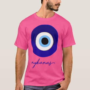 T-shirt Mykonos - Grèce Mati Edition Bleu Blanc.