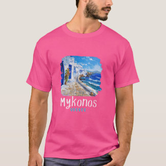 T-shirt Mykonos Grèce Peinture Mykonos