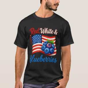 T-shirt Myrtilles Rouges Blanches Drôle Patriotique Drapea