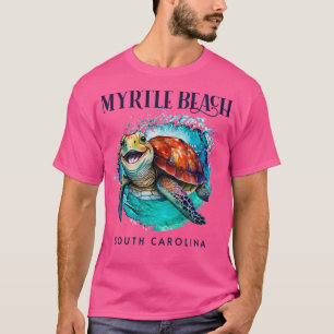 T-shirt Myrtle Beach Caroline du Sud Aquarelle Joyeuse Mer