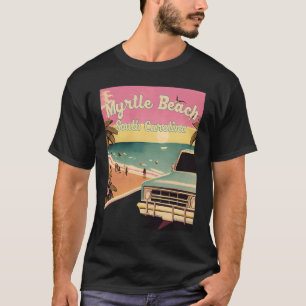 T-shirt Myrtle Beach Retro Beach Vacances Souvenir Myrtle