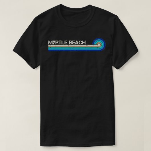 T-shirt Myrtle Beach Retro Stripes (Design devant)