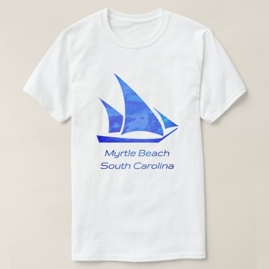 T-shirt Myrtle Beach SC Sleek Bleu Clair (Design devant)