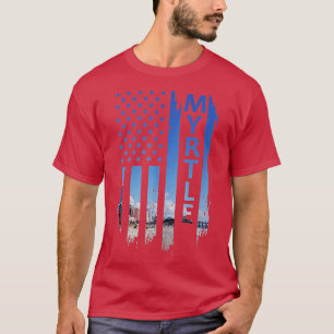 T-shirt Myrtle Beach South olina Summer Sunset American Fl