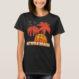 T-shirt Myrtle Beach Summer Palm Trees 80s Beach Sunset