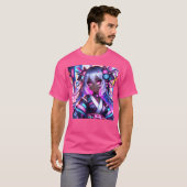 T-shirt Mystère magenta (Devant entier)