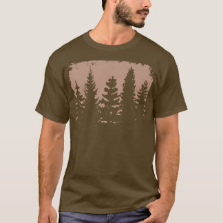 T-shirt Mystérieuse Silhouette Forêt Vintage