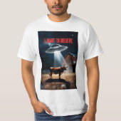 T-shirt mystérieux OVNI enlèvement d'une vache lai (Devant)